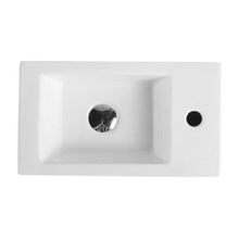 Nueva 450mm Rectangular Ceramic Wall-Hung Basin with Right Tap Hole